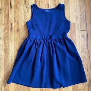 Polo Ralph Lauren girls navy dress with bow Med